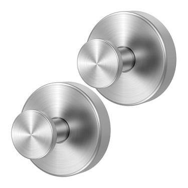 Imagem de Ganchos de ventosa fortes, ganchos de aço inoxidável removíveis sem broca para banheiro, chuveiro, parede, vidro, pacote com 2, prata