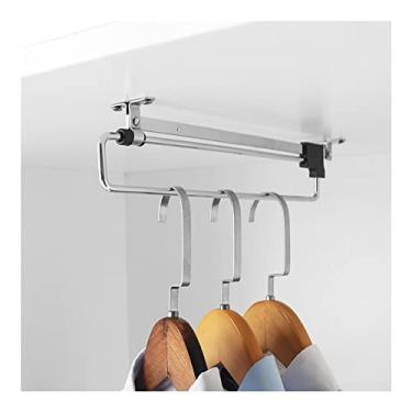 Imagem de Guarda-roupa telescópica trilho deslizante para armário trilho com haste de armário removível para economizar espaço cabides de roupas (cor: prata, tamanho: 250 mm/10 polegadas)
