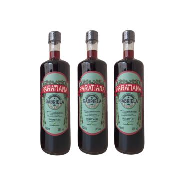 Imagem de Kit Cachaça Gabriela Cravo e Canela Paratiana 700ml 3uni