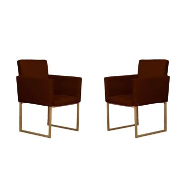 Imagem de Conjunto 02 Poltronas Para Recepção E Sala Klara Suede Bordô
