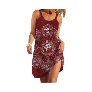Imagem de Vestido Feminino Sem Mangas Com Estampa Circular, Roupa De Verão Para 