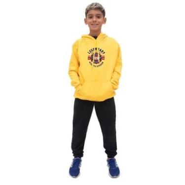 Imagem de Casaco Moletom de Frio Infantil Menino Estampa Legenday Com Calça Lisa Costuras Reforça...