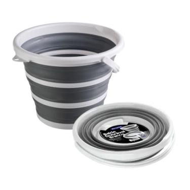 Imagem de Balde Dobrável Retrátil Com Alça 10 Litros Bompack Cinza