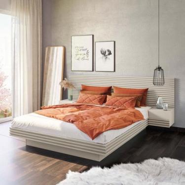 Imagem de Cama Casal/Queen com Cabeceira e Mesa de Apoio Samambaia CabeCasa Made