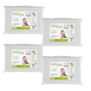 Imagem de Kit de 4 Travesseiros Modelo Favos de Mel - Para Bebê - Fibrasca