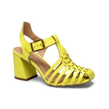 Imagem de Sandalia Dakota Y0561 Salto Grosso Feminina, Amarelo, 37