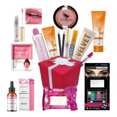Imagem de Kit Maquiagem Pincéis Necessaire Espelho Sombra Batom Luxo - nova aven
