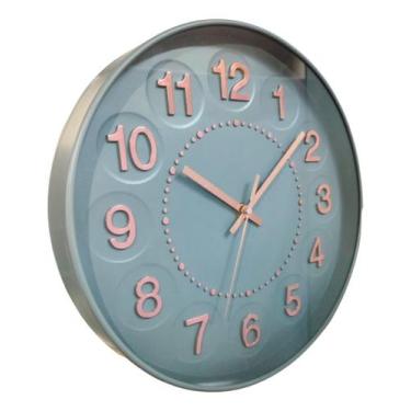 Imagem de Relógio De Parede Redondo Cozinha Sala Decoração 30cm - Quartz, CINZA