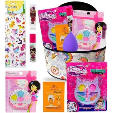 Imagem de Kit Maquiagem Maleta Infantil Batom Brilho Gloss Sombra - nova avenida