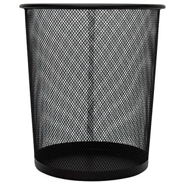 Imagem de Mimo Style Lixeira para Escritório Tela Black, 23,5cm x 26cm de Metal, Cor Preto Cesto com Grade de Metal Ideal para Escritórios e Quartos, Descarte Papeis e Embalagens Facilmente, Capacidade 9L
