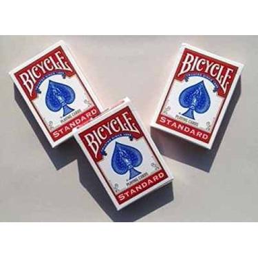 Imagem de Standard Bicycle Rider Back Poker Playing Cards - 3 Decks (Red)