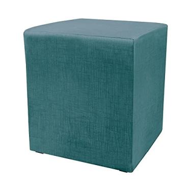 Imagem de Puff Zelda Quadrado Multiuso 43x43x43cm Tecido Suede Azul