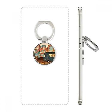 Imagem de Miaoji Suporte de anel de telefone com pintura aquarela, gato, ônibus urbano, suporte ajustável