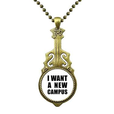 Imagem de DIYthinker Colar I Want A New Campus Art Deco Presente Fashion Colar de Guitarra Antiga Joia Música