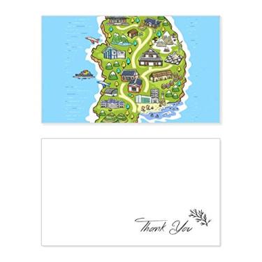 Imagem de Mapa mostrando monumentos populares na Coreia do Cartão de agradecimento aniversário aniversário saudações casamento agradecimento