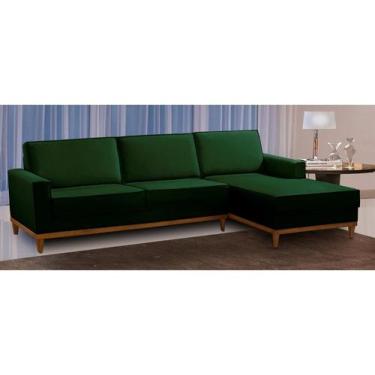 Imagem de Sofá 3 Lugares 2,10M Living Com Chaise Lavinia Linho Verde Adonai Esto