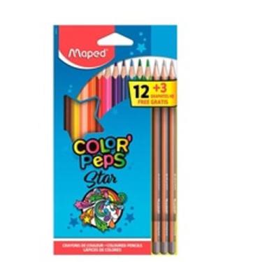 Imagem de Lápis De Cor Color'peps Caixa Com 12 Cores + 3 Lápis Grafite - Maped