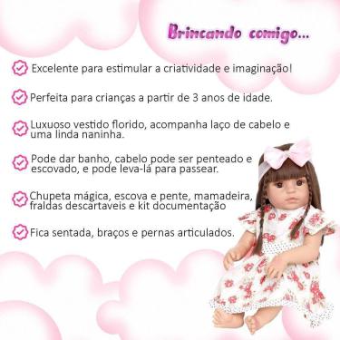 Imagem de Boneca Bebê Reborn Siliconado 14 Itens Bolsa Maternidade