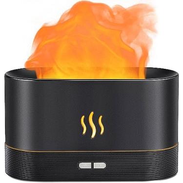 Imagem de Umidificador difusor de ar de chama, difusor de perfume atualizado para óleos essenciais, aromaterapia ultrassônica, umidificador de névoa de fogo com 2 brilhos, função de desligamento automático para