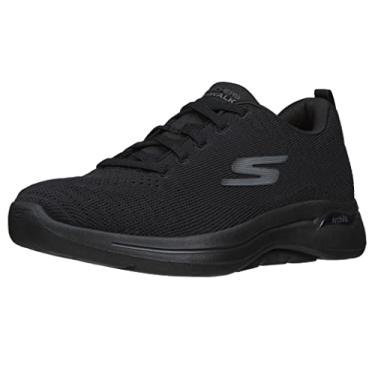 Imagem de Skechers Tênis de caminhada masculino Gowalk Arch Fit-Athletic Workout com espuma resfriada a ar, preto 2, 8 GG, Preto, 8 X-Wide