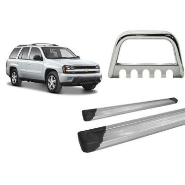 Imagem de Kit Quebra Mato C/Chapa Estribo Chapa TrailBlazer Cromado - HOZZ