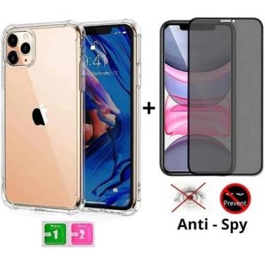Imagem de Kit Capa Capinha Transparente + Película 3D Privacidade para Iphone 11