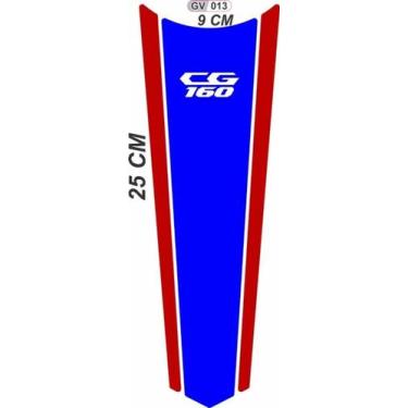 Imagem de Adesivo Faixa ( Gravata ) Titan Cg 160 Resinado - Verm/azul - Resitank