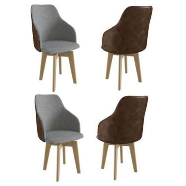 Imagem de Kit 4 Cadeiras Giratórias para Sala de Jantar Anne Yescasa