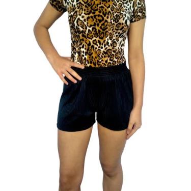 Imagem de Short Feminino Curto Soltinho Elástico Liso Canelado Pp ao Plus Size -