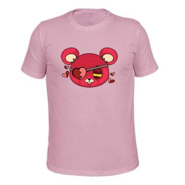 Imagem de Camiseta Plus Size T-Shirt Tecido Macio Urso Coração - Surprass, Rosa,