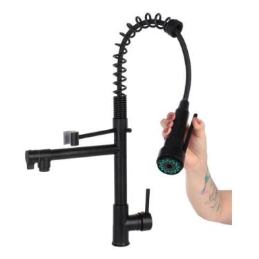 Imagem de Torneira Cozinha Gourmet Monocomando Black Preto Fosco 60 Cm - ZRZ
