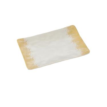 Imagem de Prato retangular de restaurante de churrasco, prato de acompanhamento de restaurante de porcelana imitação-F8008-1