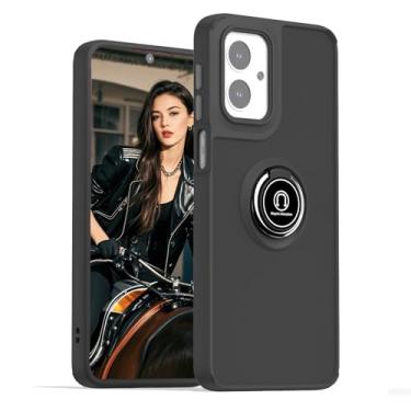 Imagem de Ysnzaq Capa simples para Motorola Moto G55, borracha macia TPU, capa protetora à prova de choque para celular com suporte para Moto G55 QY preta