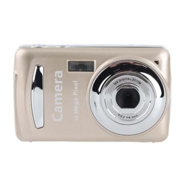 Imagem de Câmera Digital, Câmera Fotográfica Mini Câmera Digital Câmera de 200w 2,4 Polegadas LCD Display 16x Câmera de Vídeo Zoom Com Linha de Dados para Casa (Ouro)