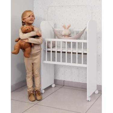 Imagem de Berço de Boneca Com Enxoval de Rede e Rodinhas - Compmovel