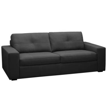 Imagem de Sofá 2 Lugares Para Sala de Estar Living 150cm Vienne L06 Couro Preto 