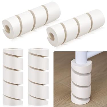 Imagem de ReliThick Protetores De Dedos Para Estrutura Cama, 4 Peças, 6" (15 Cm), Pernas Proteger Os Pés, Protegendo Dos Pés Móveis Duros, Canto Sem Adesivo Ou Cola (Branco)