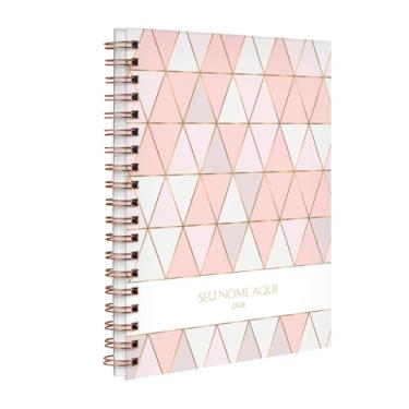 Imagem de Agenda 2026 Planner Semanal Personalizada Moderna Triângulos Rosa e Lilás