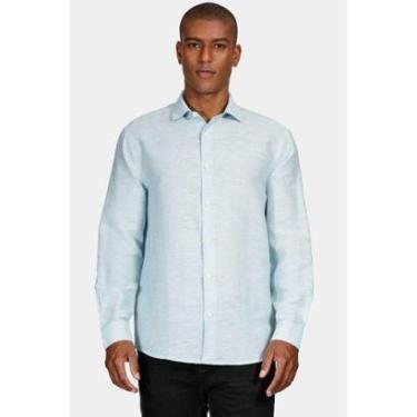 Imagem de Camisa Manga Longa Move Regular Linho Algodão Martinelli Azul Piscina-Masculino