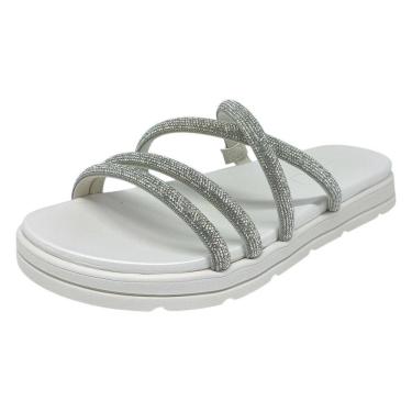 Imagem de Chinelo Feminino Papete Flatform Brilho Conforto Moleca