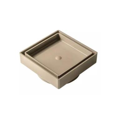Imagem de Ralo Invisível Oculto com Tela 10x10 Square Quadrado Bege - Gemell