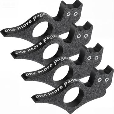 Imagem de AmazingSpark Pacote com 4 suportes de página para livros de gato, polegar, preto para leitura, acessórios de leitura para leitores e presentes literários, mulheres, professoras, estudantes, leitoras