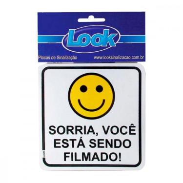 Imagem de Placa Sinalizacao 15X15 Sorria/Filmado - Kit C/5 CA - LOOK
