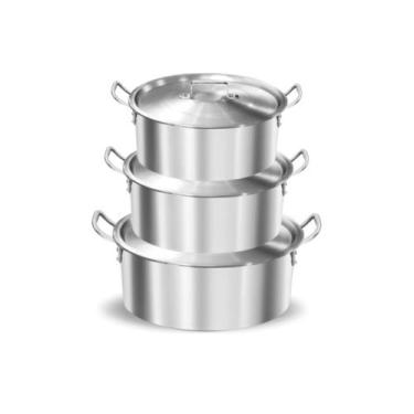 Imagem de Jogo de Panela de Alumínio 3 Peças Cacarola Hotel 5 Estrelas - CINCO E