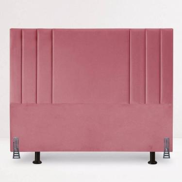 Imagem de Cabeceira Cama Box Queen Suede 160 Cm Estofada Moderna Frame Rosa