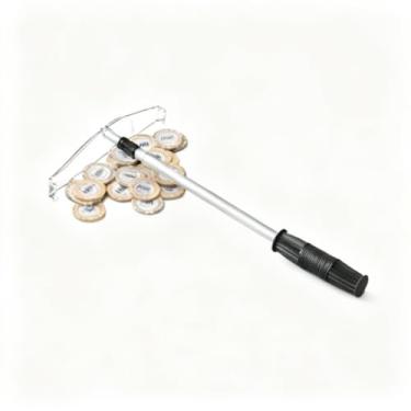 Imagem de MOJMBSBY Ancinho de fichas de pôquer telescópico de luxo – Alça ergonômica extensível de 79,5 cm para jogos de cassino, festas de pôquer e torneios, estrutura durável de metal-plástico