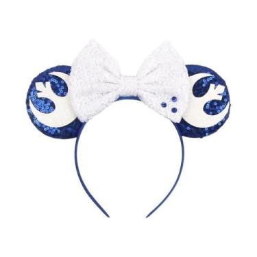 Imagem de Tiara De Orelhas De Rato Da Disney Com Laço De Lantejoulas Para Menina