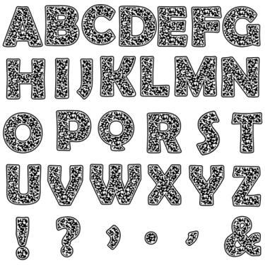 Imagem de 150 peças de letras grandes de volta às aulas kit de recortes de símbolos do alfabeto preto para sala de aula para exibição de quadro de avisos, ajudante escolar em casa para inspirar o interesse de