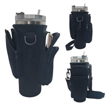 Imagem de Bolsa de transporte para garrafa de água com bolso para telefone Stanley, alça para acessórios Stanley 1,134 g, acessórios para copo Stanley Total de 3 bolsos, bolsa Stanley Cup (acessórios de garrafa