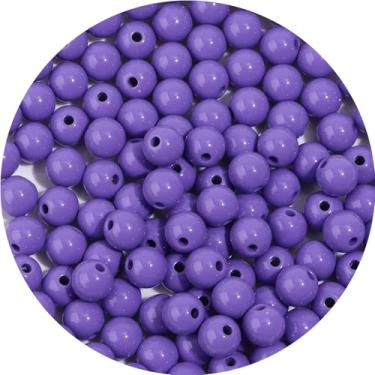 Imagem de 200 peças 10 mm contas redondas lisas de acrílico para artesanato contas espaçadoras com orifício para pulseira faça você mesmo, colar, brincos, chaveiro, feminino, suprimentos de fabricação de joias